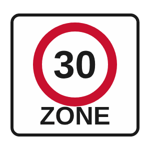 30 km/h zone road sign