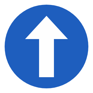 Ahead only road sign