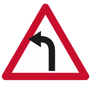 Bend to the left road sign