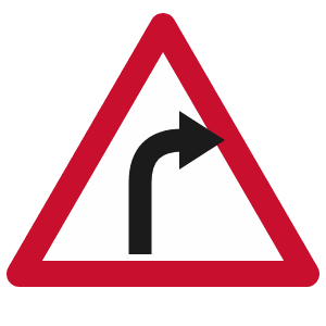 Bend to the right road sign