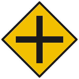 Crossroad road sign