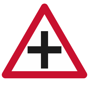 Crossroads ahead sign