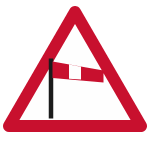 Crosswind road sign