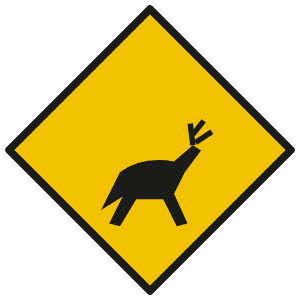 Deer crossing sign