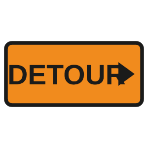 Detour road sign
