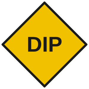 Dip road sign