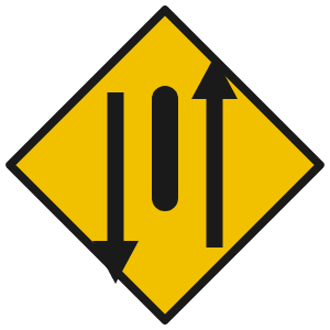Divided highway begins sign