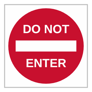 Do not enter sign