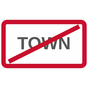 End of built-up area road sign