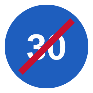 End of minimum speed road sign