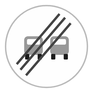 End of no overtaking sign