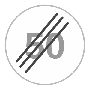End of speed limit sign