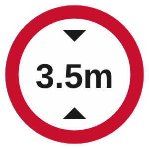 Height limit road sign
