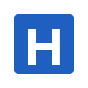 Hospital (USA) road sign