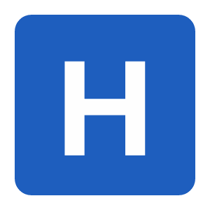 Hospital road sign