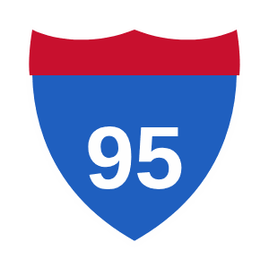 Interstate route shield road sign