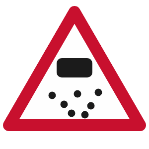Loose chippings road sign