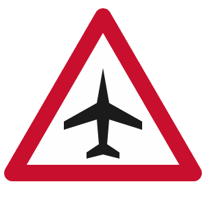 Low-flying aircraft road sign