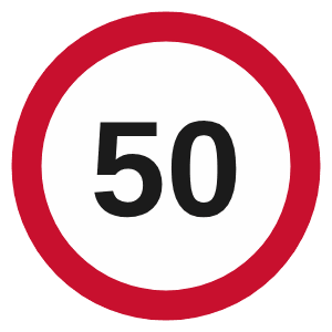 Maximum speed limit sign