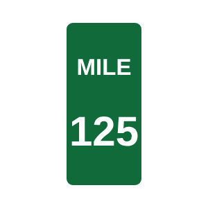 Mile marker road sign