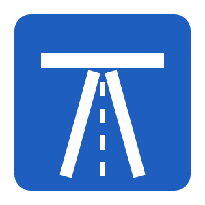 Motorway road sign