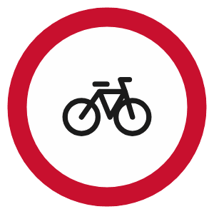 No cycling road sign