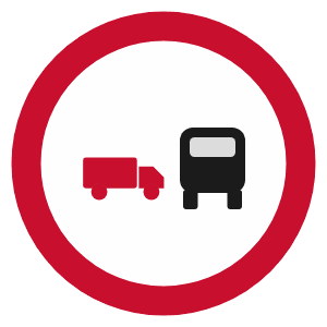 No overtaking by lorries road sign