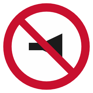 No sounding of horns road sign