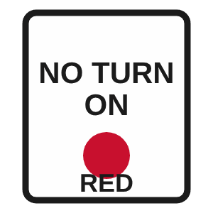 No turn on red sign