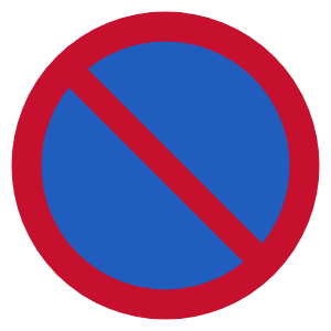 No waiting / No parking sign