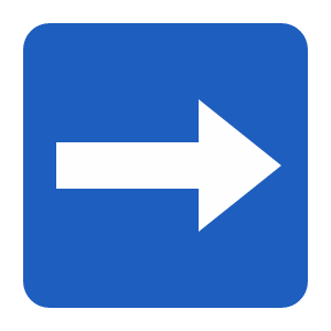 One-way street road sign