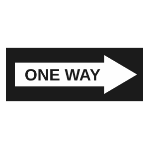 One way road sign