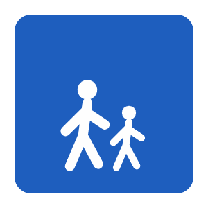 Pedestrian zone road sign