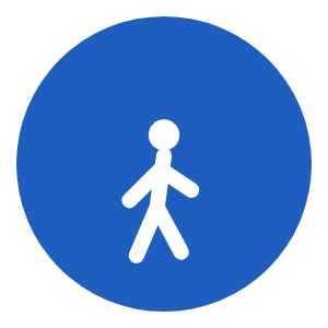 Pedestrians only road sign