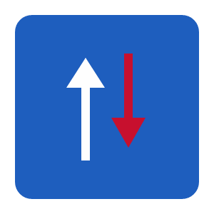 Priority over oncoming traffic road sign