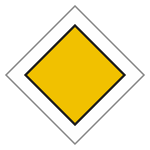 Priority road road sign