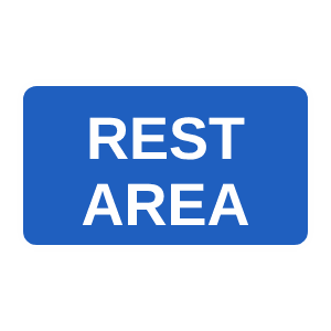 Rest area road sign