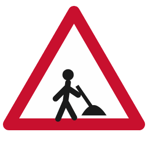 Roadworks road sign