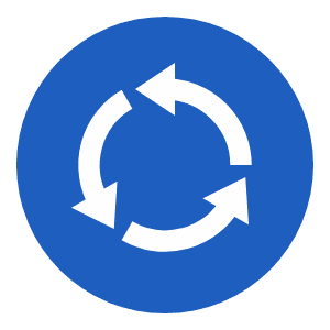 Roundabout (mandatory) road sign