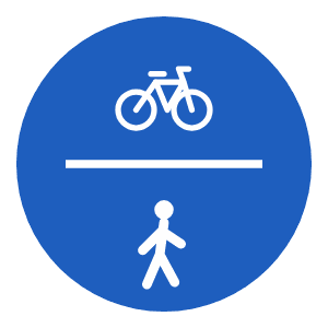 Shared path: cycles and pedestrians road sign