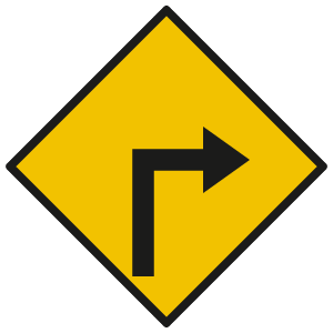 Sharp turn road sign