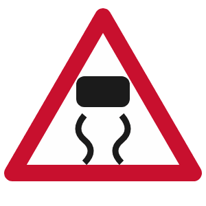 Slippery road road sign