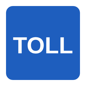 Toll road road sign