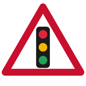 Traffic signals ahead road sign