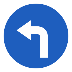 Turn left road sign