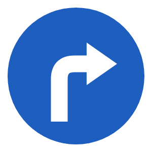 Turn right road sign