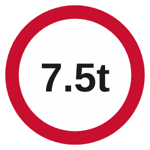 Weight limit road sign