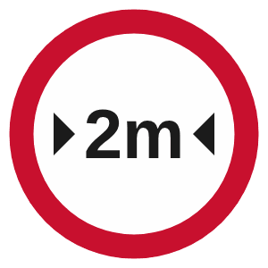 Width limit road sign