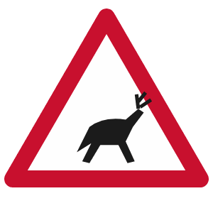 Wild animals road sign