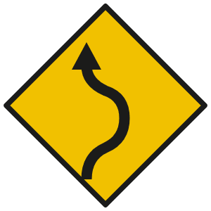 Winding road road sign